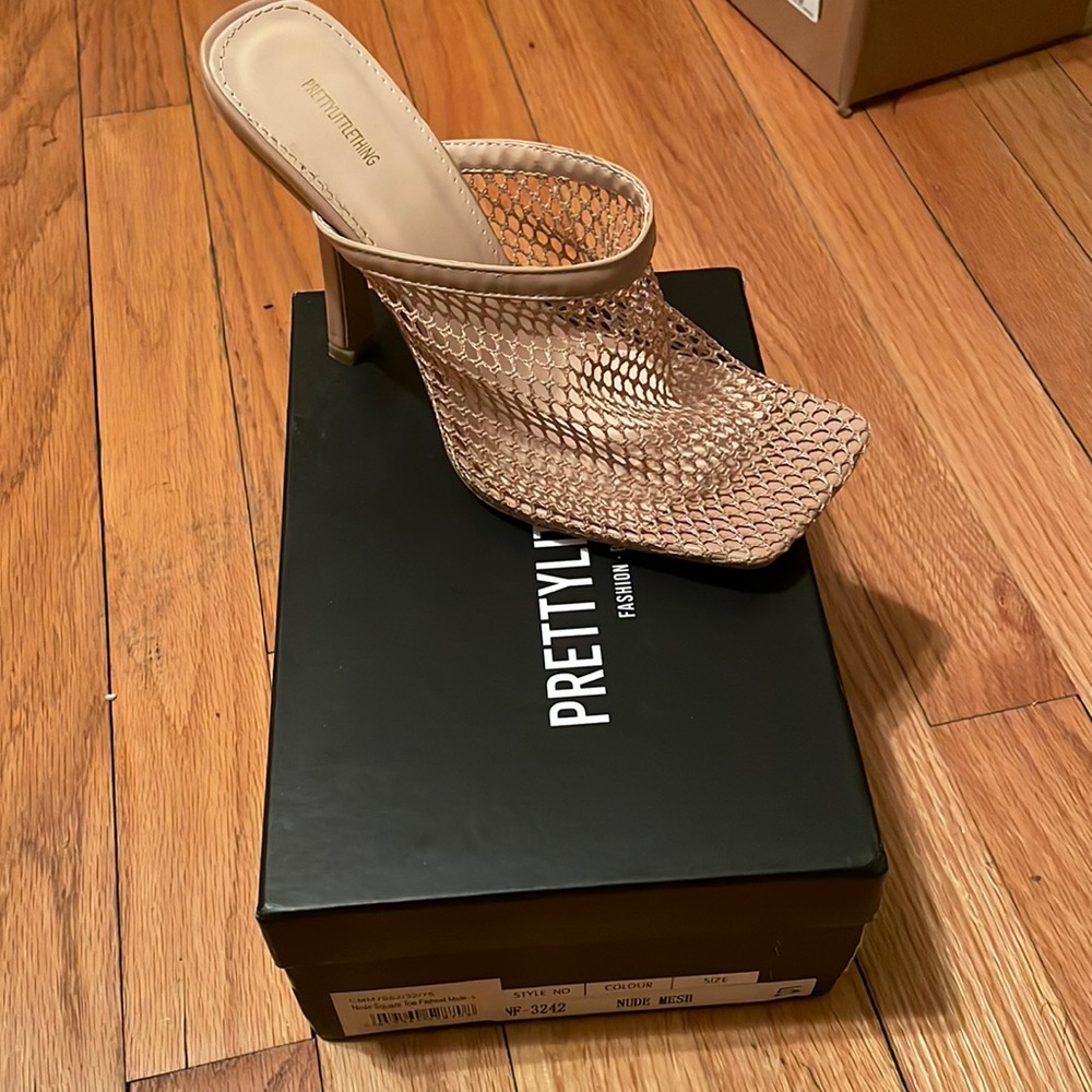 Nude Mesh Heels
